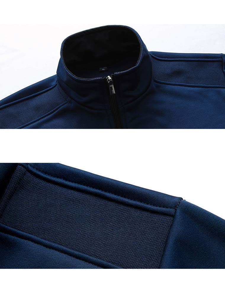 PASOK Men's Casual Tracksuit Long Sleeve Full Zip Running Jogging Sweatsuit Athletic Sports Set Black M - Image 3